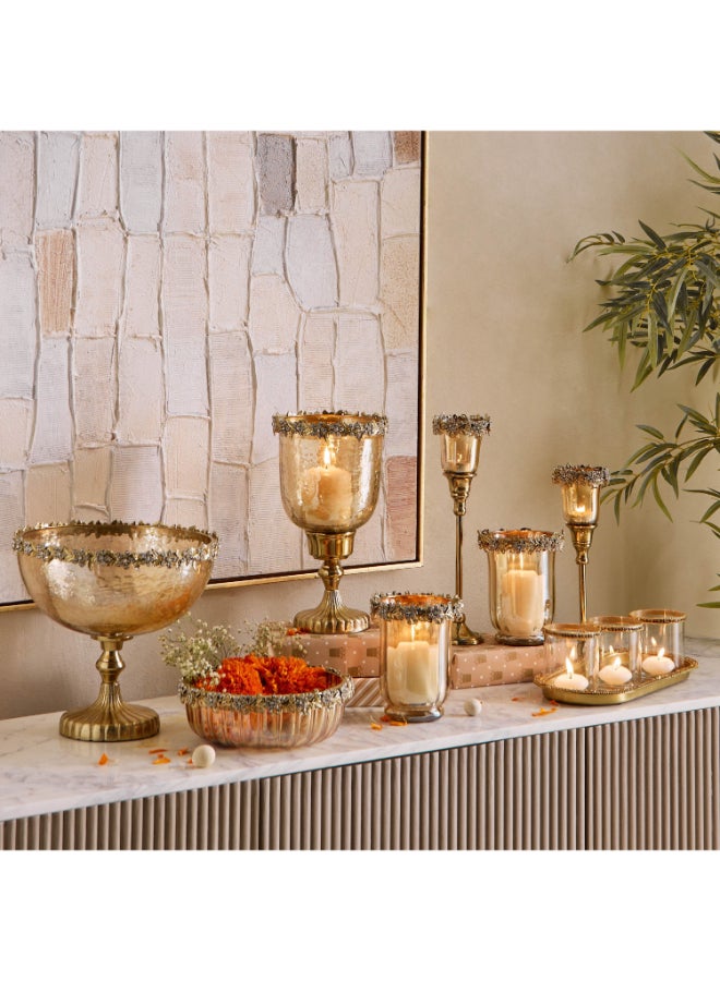 Home Box Decorative Footed Bowl in Gold - Image 5